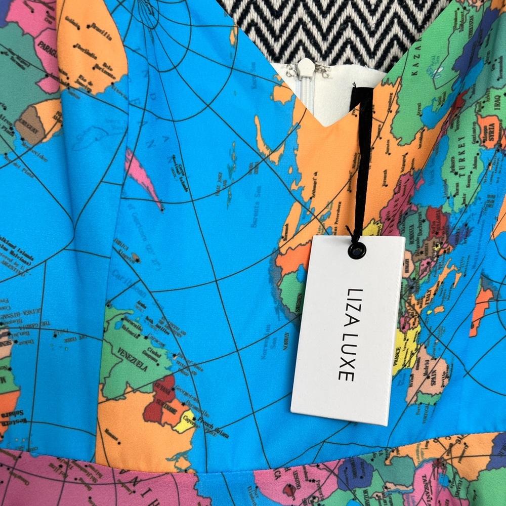 MODCLOTH Liza Luxe Map of the World Dress - Medium - Picture 3 of 6